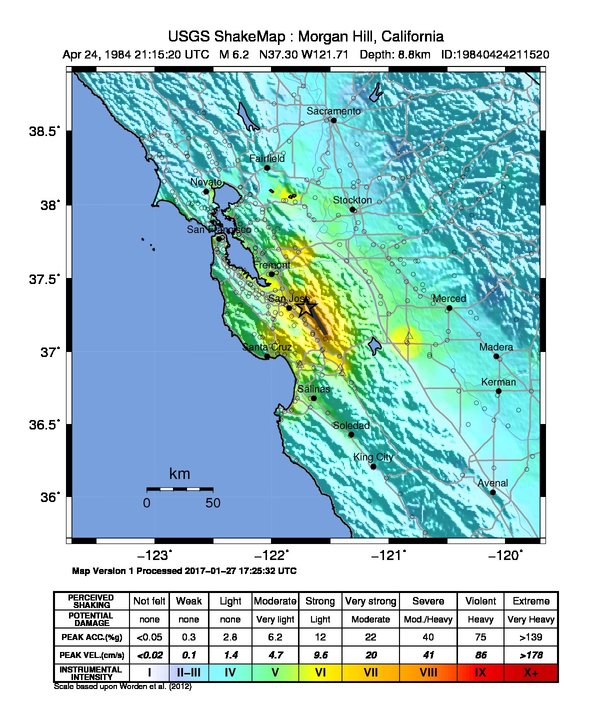 ShakeMap Intensity Thumbnail